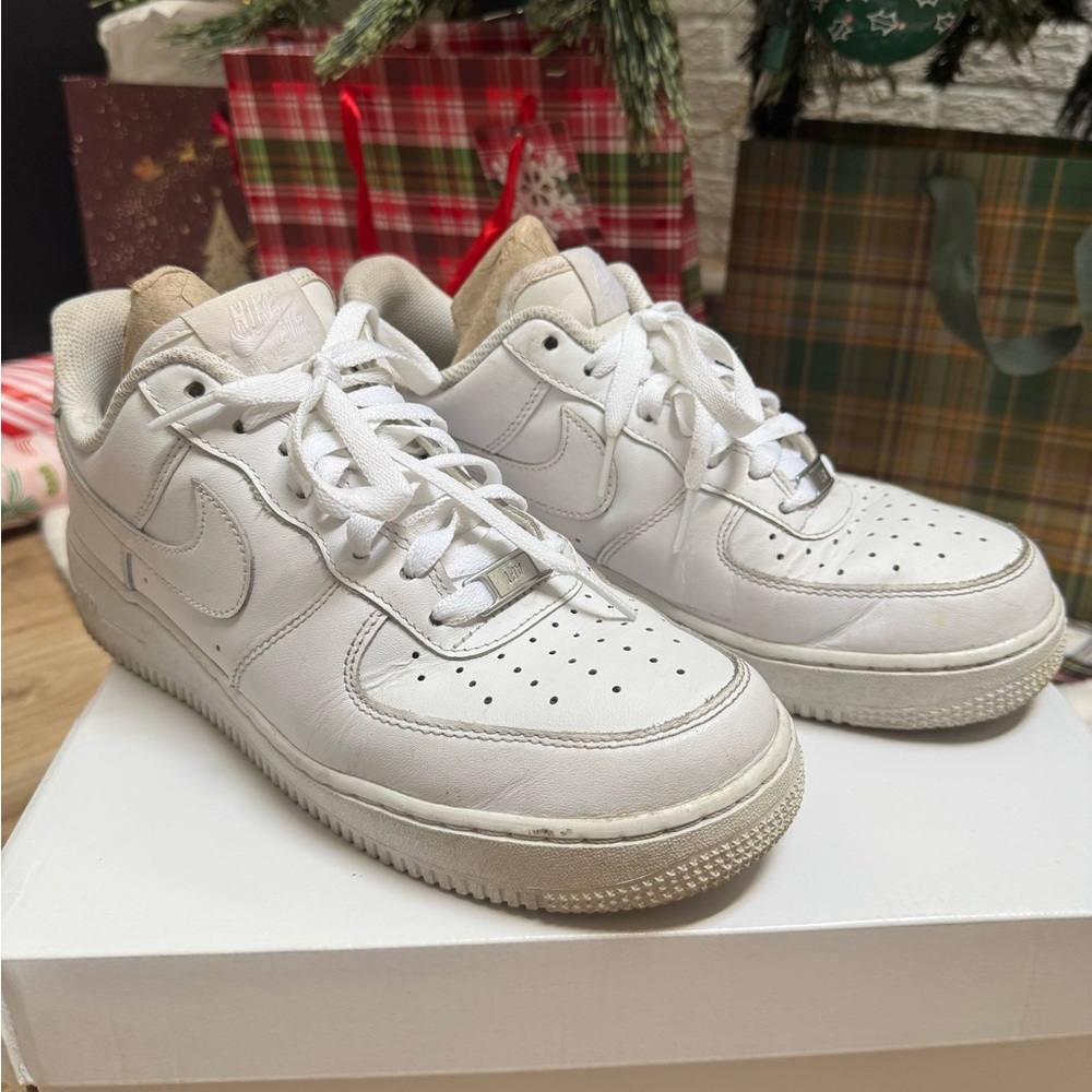 Nike Air Force 1 White Leather Sneakers